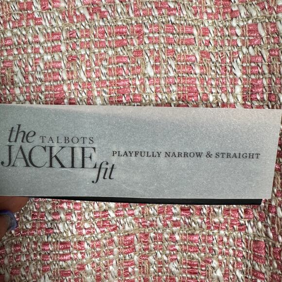 Talbots Jackie Fit Blazer‎ Womens 16P Pink Moto Tweed Full Zip Twee Old Money - Picture 4 of 11